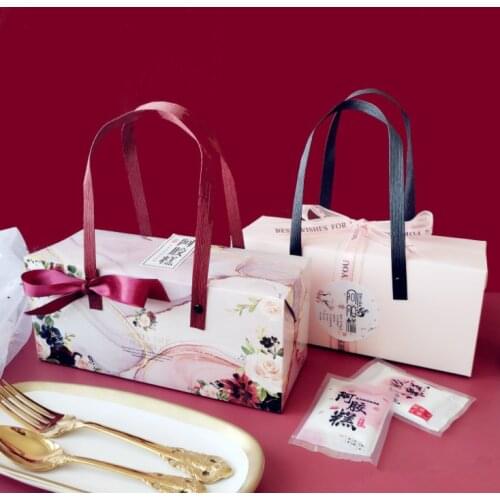 60pcs Kid / Milk Bottle Triangular Cake Style Tiffany Blue Baby Shower Party Candy Boxes Chocolate Boxes Gift Box