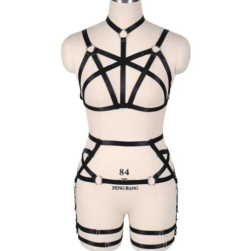 Sexy Underwear Stocking Harness Bra Suspenders Belt Goth Full Body Harness Sexy Harness Erotic Lingerie Body Stockings Bondage