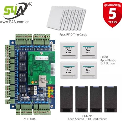 S4A 4 doors Access Control TCP/IP Wiegand Control Board Card Entry System Smart Home Entrance Control