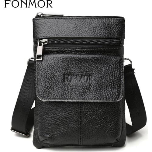 FONMOR Genuine Leather Messenger Bag Mens Shoulder Bag Business Men Handbag Men Male Phone Crossbody Bags Purse Handbags