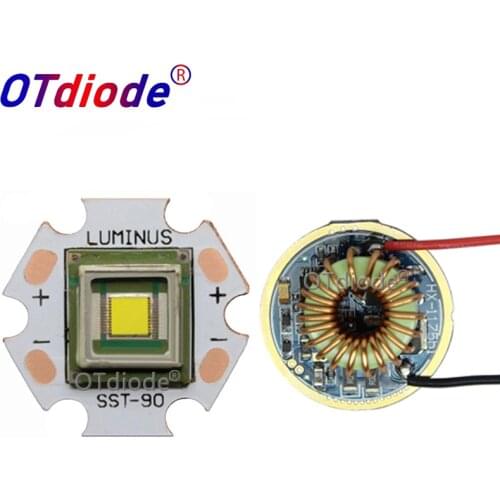 1PCS Luminus SBT-90 30W LED Emitter 2500LM White 6500K Module PCB 20mm Copper +SBT-90 LED Driver Board