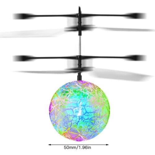 LED Flashing Flying Crystal Ball Design Light Weight Easy Fly Simple Children Toy