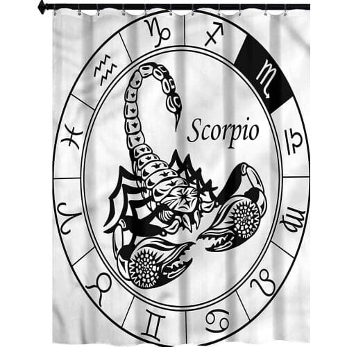 Fabric Zodiac Astrology Signs Scorpio Waterproof Bathroom Curtain
