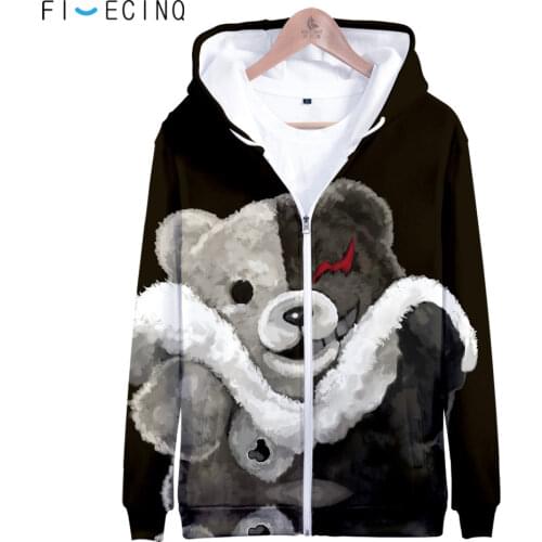 Halloween Weater Long Sleeves Cosplay Plus Velvet Warm 3D Realistic Hooded Jacket Zipper Sweater Boy Girl Couple Cute Cool Coat