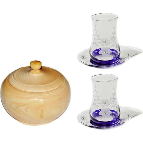 Turkish Tea Cup Traditional Turkish Tea Cup Natural Blue Stone 13 Piece Tea Set Daisy Pattern Tea Series Turkish-arab Orient
