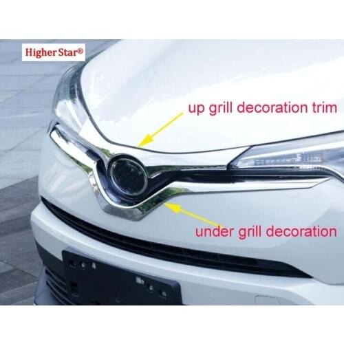For TOYOTA CHR C-HR 2016-2018 High quality ABS chrome Car Front Grill decoration Trim strip,Logo decorative cover