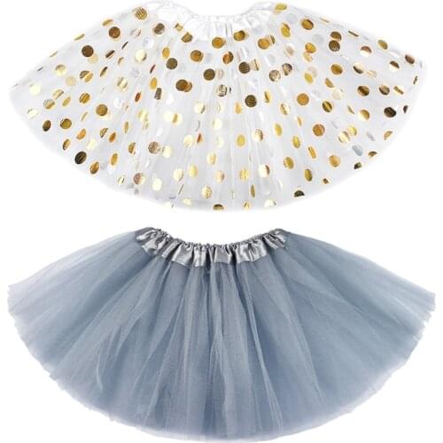 Kids Girls Easter Cosplay Polka Dot Gold Sequins Tutu Skirt Bunny Ears Headband
