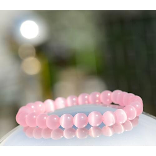 Fashion Natural Pink Opal Stone Beads Bracelet For Women Vintage Yoga Boho Beaded Bracelet Homme Femme Erkek Bileklik Friendship