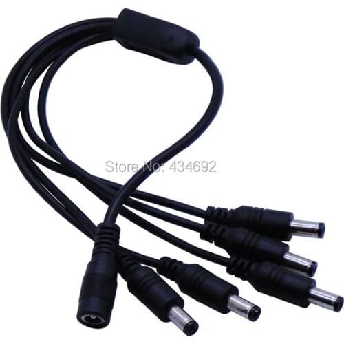 1 Female to 5 Male Power Splitter Connections Splitter Plug Power Cord 2.1mm Jack on Saving Power Supply For Led CCTV Cameras