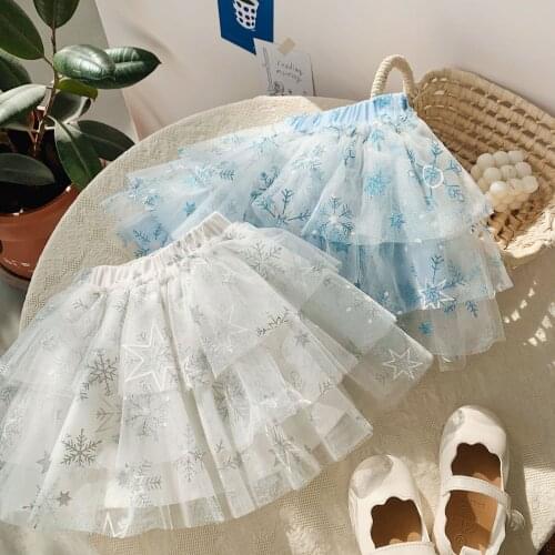 2021 Summer New Kids Skirts 2-8 Y Baby Girls Net Yarn Cake Skirts Toddler Clothes New Arrival Children Grils Cute Princess Skirt