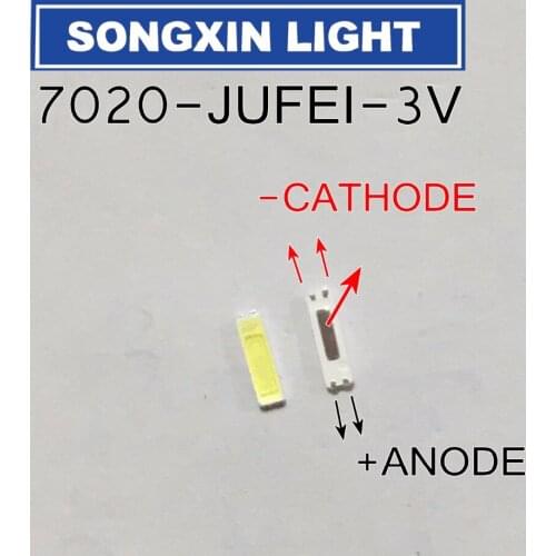 3000PCS New And Original FOR JUFEI LED Backlight 7020 3V 54LM Cool white LCD Backlight for TV TV Application 01.JT.7020BPW1-C-N