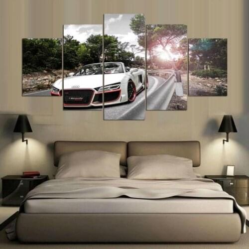5Pcs Modern Home Hd Printed Wall Poster Frameless Fashion Car Pictures Wall Art Fire Engine Painting Living Room Decor