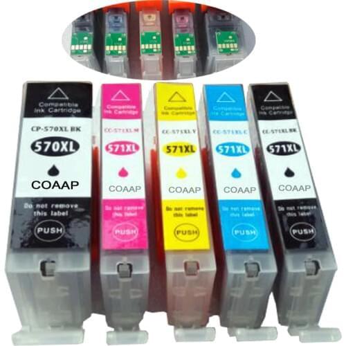 5 Compatible Canon PGI 570 CLI 571 XL Ink Cartridge Set For Pixma MG5750 MG5751 MG5752 MG5753 MG6850 MG7750 MG6853 MG7753