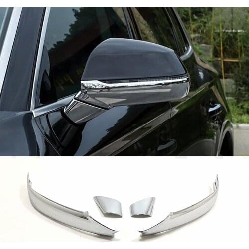 For Audi Q7 2016 2017 2018 accessories ABS Chrome Car Rearview mirror decoration strip Cover Trim With Turning Light Car Styling