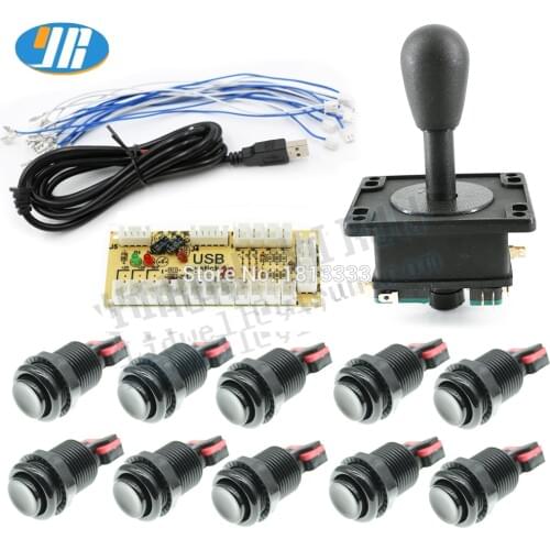 DIY Arcade Buttons and Joystick for Raspberry Pi,HAPP Style Arcade Controller Kit Including Zero Delay USB Encoder Board