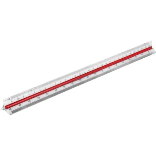 AU42 -Plastic Red Yellow Green Triangular Scale Ruler 1:100 1:200 1:250 1:300 1:400