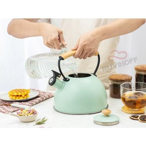 Whistling Kettle 2.5L Stainless Steel Whistle Tea Kettle Water Pot Kitchenware For Gas Stove Induction Cooker