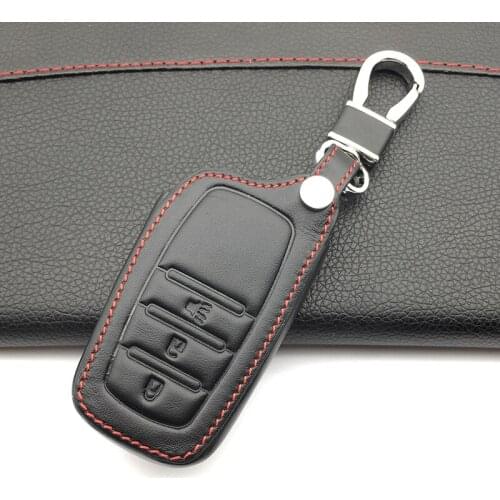 Genuine Leather Remote Control Car Key Chain Case Cover For Toyota 3 Button Smart Key protect shell For starline a91 key cover