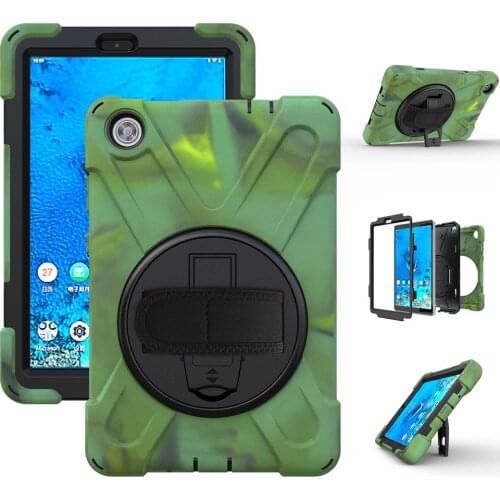 Case For Lenovo Tab M8 8inch TB-8505F 8505X 2019 Tablet Cover Skin 360 Rotation Hand Grip Shockproof Shell With Shoulder Strap