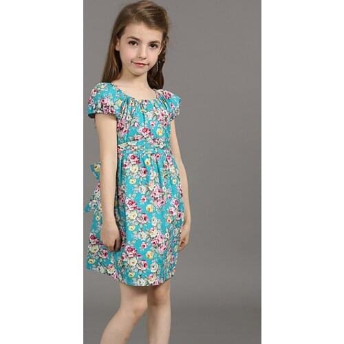 ChildrenS Clothing Summer New Girls Dress 2020 Cotton Floral Print Princess Dress Clothing Lovely Kids Child Beautiful Dress