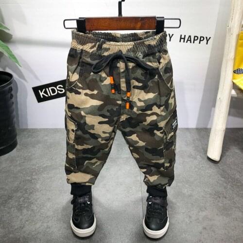 Childrens Camouflage Pants Boys Casual Sport Pants 2019 Autumn Winter New Baby Christmas Clothes Boys Pants Toddler Trousers