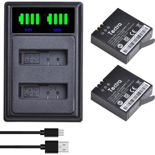 For Original Xiaomi Yi II yi 4k 4k AZ16-1 AZ16-2 1600mAh + LED Dual Charger for Xiaoyi Yi Lite YI 360 VR Action Camera Batteries