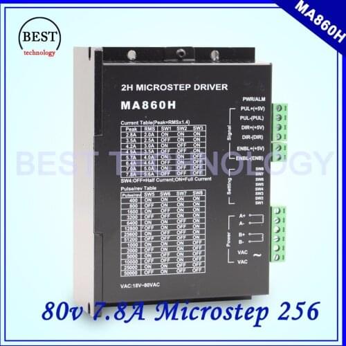 NEMA34 Stepper Motor Driver MA860H 24-110vDC / 18-80vAC Microstep 256 , 2.0-7.8A stepping motor controller Strong cooling