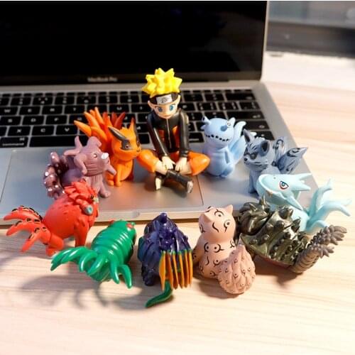 11pcs/lot Uzumaki Tailed Beasts Shukaku Gyuki Kurama Isobu Son Goku Kokuo Saiken Chomei Shinju action figure toys WX168