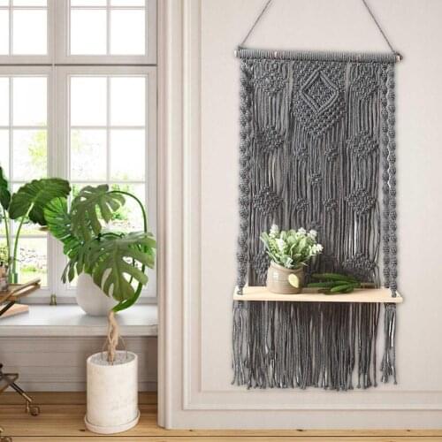Nordic Style Hand-Woven Tapestry Decoration Shelf Bohemian Wall Hanging Tapestry For Hotel Homestay Bedroom Room Home Decor