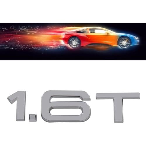 Chrome 1.6 T 1.6T for Auto Car Fender Trunk Lid Emblem Decal Badge Sticker