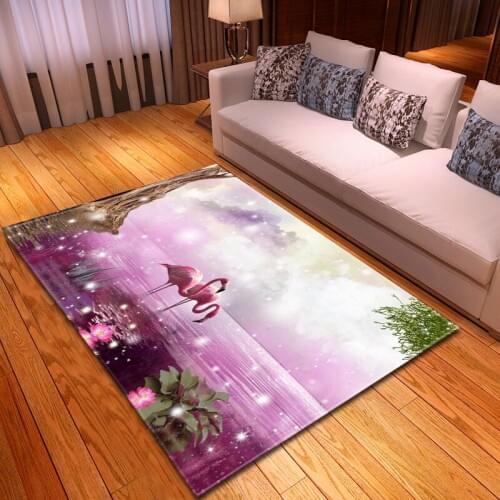 Nordic 3D Print Large Size Carpets for Living Room Home Decor Rug Soft Flannel Love Flamingo Home Parlor Area Rugs Antiskid Mats