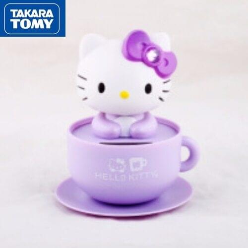 TAKARA TOMY Hello Kitty Doll Solar Car Decoration Simple and Cute Cartoon Shaking Head Car Interior Supplies Decoration Doll