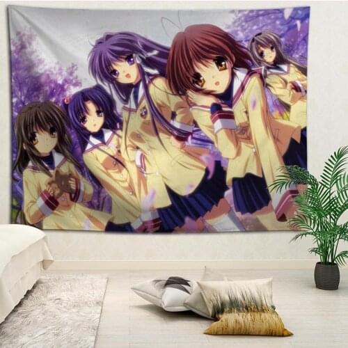 Hot Selling Custom CLANNAD Wall Tapestry Home Decorations Wall Hanging Tapestries For Living Room Bedroom More size
