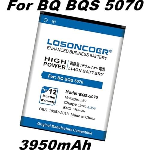 LOSONCOER 3950mAh BQS-5070 BQS Good Quality Battery For BQ BQS 5070 BQS5070 Magic Nous NS 5004 Mobile Phone Batteries