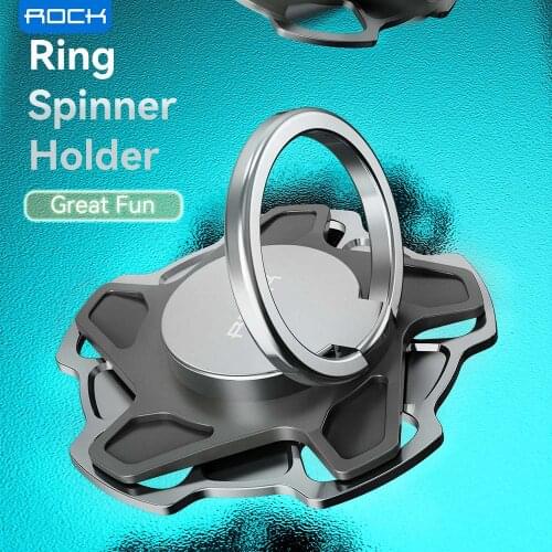 ROCK Metal Finger Ring Holder Rotatable Relive Stress Phone Stand Portable Ring Holder Adjustable for Xiaomi Samsung cell phone