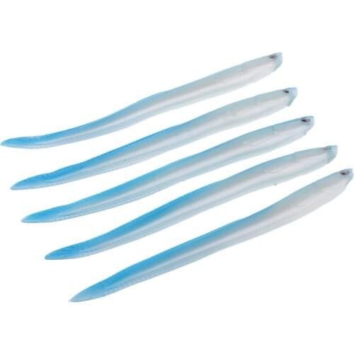 5pcs Soft Plastic Fishing Bass Baits Simulated Eel Baits Artificial Lures