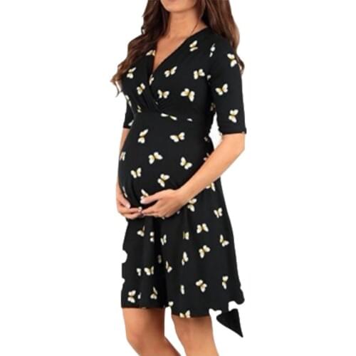 Maternity Dresses Pregnancy Dress Vestidos Summer Pregnant Gown Clothes 2020 Formal Women Dress Loose Plus Size Flower Clothes