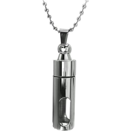 Stainless Steel Perfume Bottles Necklace Pendant For Men hip Hop Rock Party Jewelry GH072509