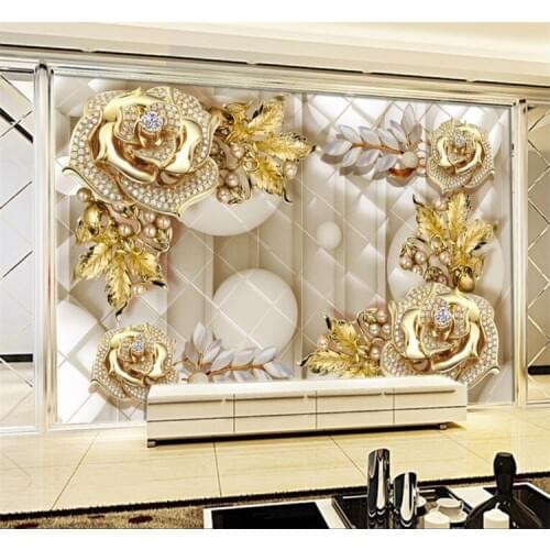 Custom 3D Photo Wallpaper luxury 3D jewel circle white ball Large Mural Living Room Bedroom TV Backdrop Wall Painting Wallpaper