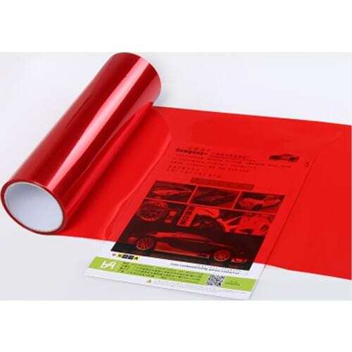 PVC Gloss Red Light Smoke Headlight Taillight Fog Wrap Cover Vinyl Tint Film 0.3*10m/Roll