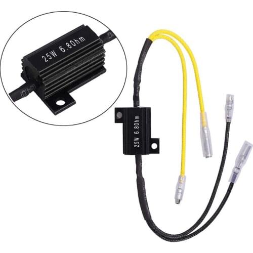 2021 1Pair Moto Resistance Power Resistor Load Decoding Resistor for LED Mini Turn Signal Flash Light Repairing Parts 25W 6.8Ohm