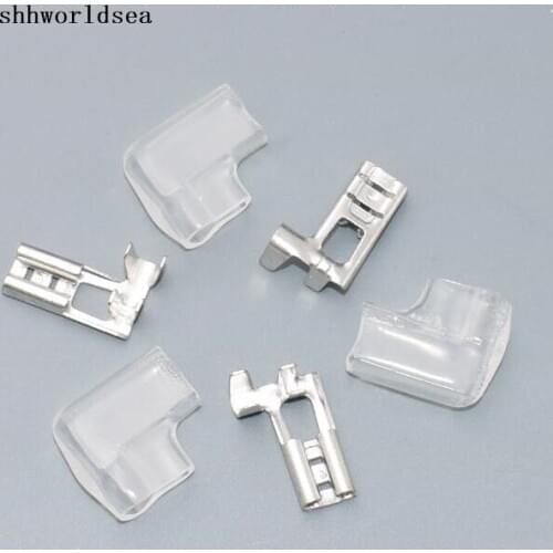 Shhworldsea 4.8mm 4.8 flag bend Crimp Terminal Female Spade Connector car socket