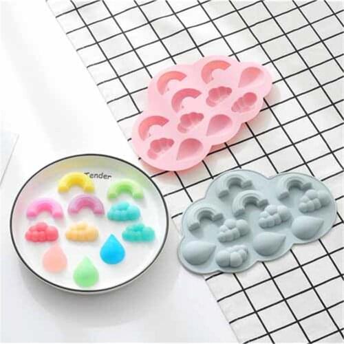 Silicone Mold Rainbow Cloud Mold Cake Decorating Tools DIY Fondant Cake Ice Cube Candy Pudding Ice Mould