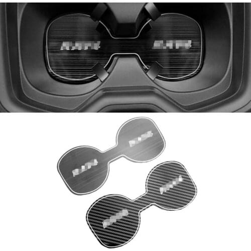 Car Styling Stainless carbon fiber black Cup Holder Pad Mat For Toyota RAV 4 2019 2020 Accessories