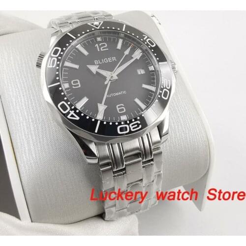 41mm bliger black dial Luminous saphire glass;Ceramic Bezel GMT Automatic movement mens watch-BA225