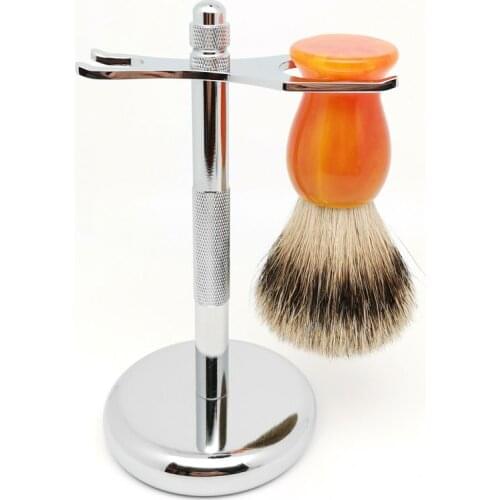 TEYO Silvertip Badger Hair Shaving Brush and Shaving Stand Set