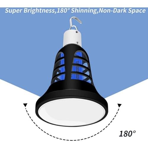 2 In 1 Outdoor Camping Electric LED Lamp Mosquito Insect Killer Lamp Fly Bug Repellent Anti Mosquito UV Night Light