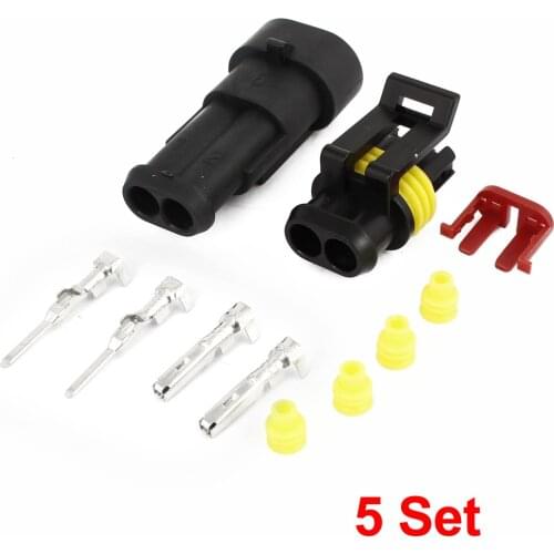 UXCELL 5 Kits 2-Pole 2 Positions Sealed Waterproof Cable Connectors For Car Auto Stereo