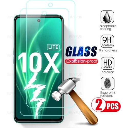 2pcs full cover screen protectors tempered glass for xonor honer honar honor 10xlite 10x lite light 6.67' phone protective film