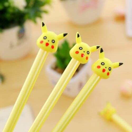 1PCS New Creative Lovely Cartoon Plastic Pokemon Gel Pens For Kids Novelty Gift Korean Stationery Office School Supplies